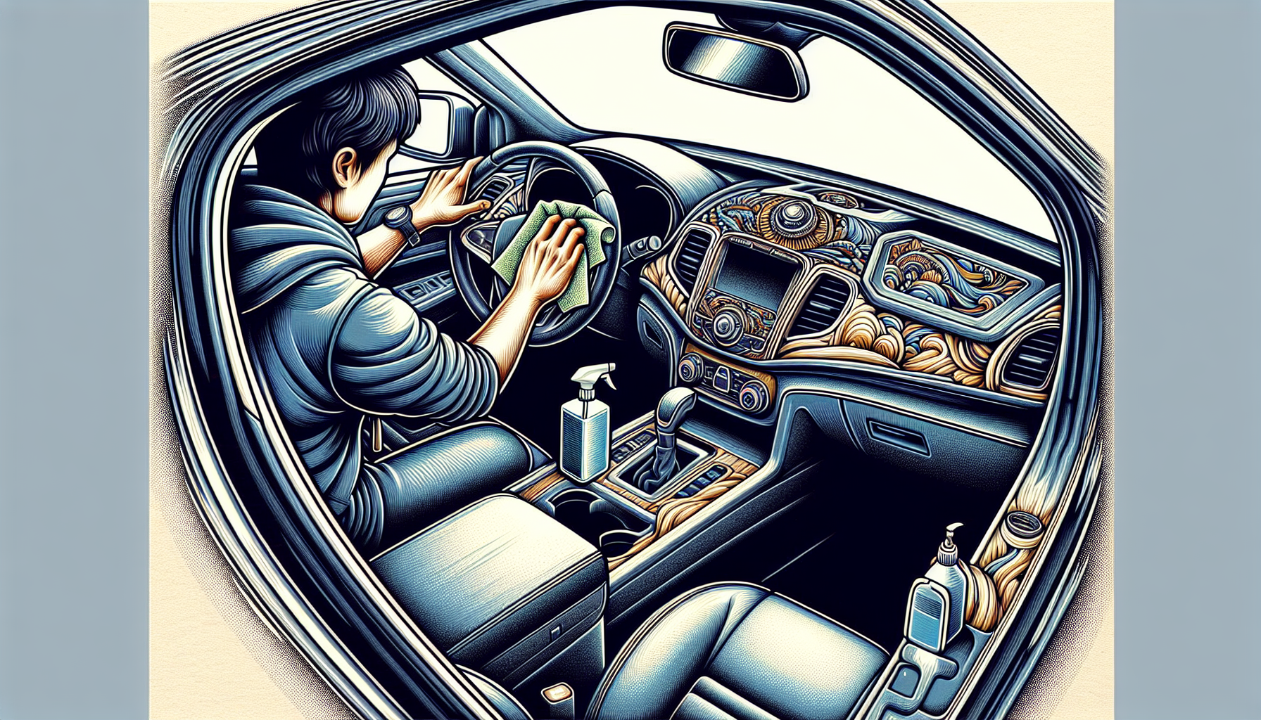 Wiping and disinfecting car surfaces