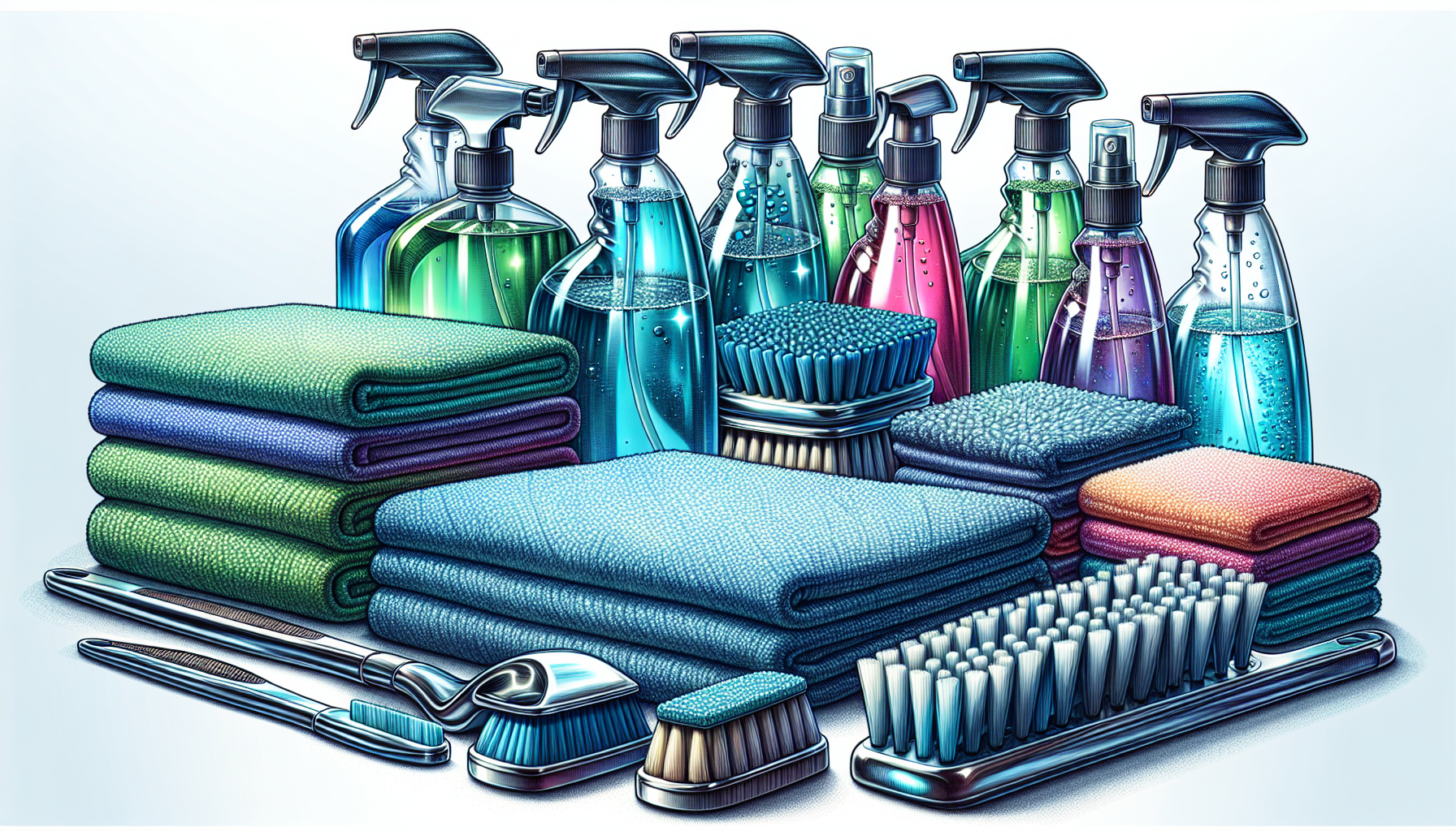 Various car cleaning supplies